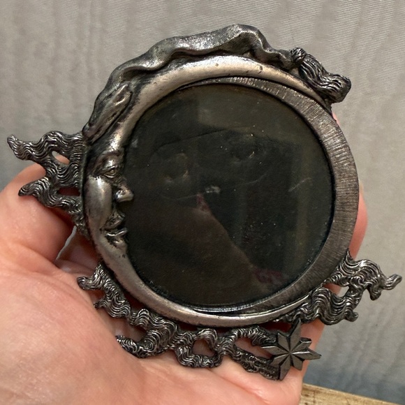 Vintage 1993 Metzke Pewter Celestial Man in the Moon Small Frame Rare Gothic